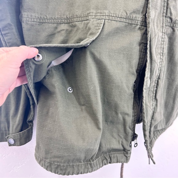 Volcom Men's Lightweight Cotton Canvas Military Green Hooded Field Jacket Size L - Picture 5 of 9